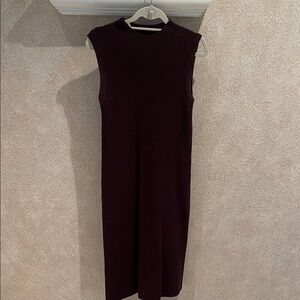 Elegant Sleeveless Brown sweater Dress